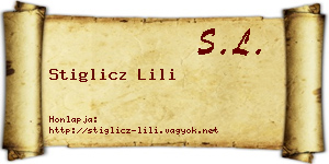Stiglicz Lili névjegykártya